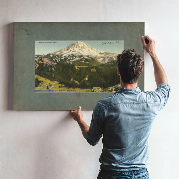 Rainier National Park Mt Rainier And Paradise Valley Washington'1 — vintage wall art by Bella Frye
