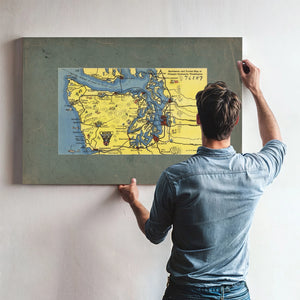 Sportsman And Tourist Map Of Olympic Peninsula Washington — vintage wall art by Bella Frye