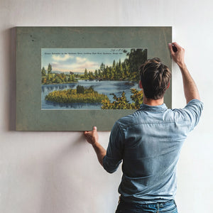Scenic Splendor On The Spokane River Looking East Near Spokane Wash — vintage wall art by Bella Frye