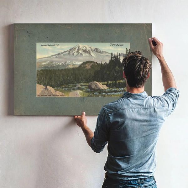 Rainier National Park Mt Rainier And Paradise Valley'1 — vintage wall art by Bella Frye