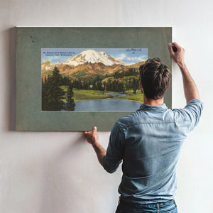 Mt Rainier From Tipsoo Lake At Chinook Pass Washington — vintage wall art by Bella Frye