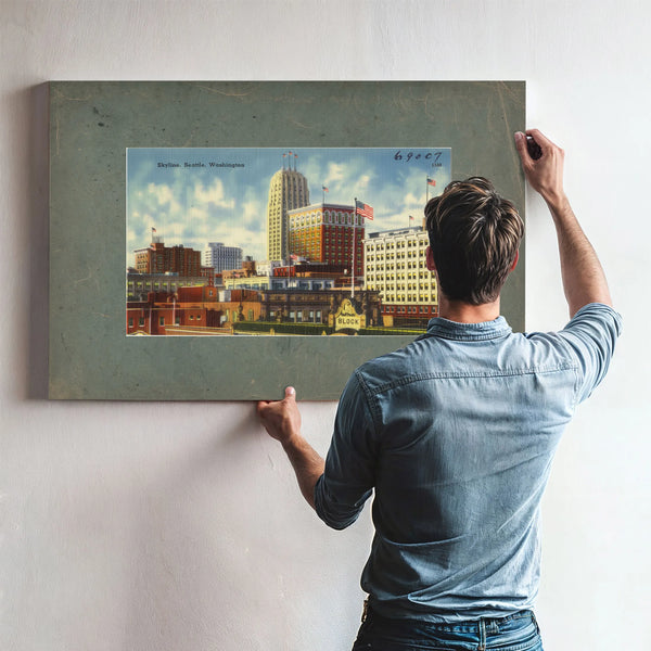 Skyline Seattle Washington — vintage wall art by Bella Frye