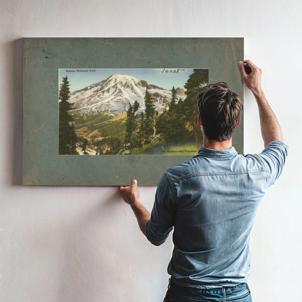 Rainier National Park Mt Rainier And Paradise Valley — vintage wall art by Bella Frye