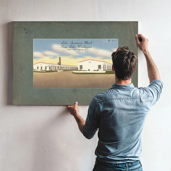 Lake Apartments Motel Soap Lake Washingtonwash State Highway 7 — vintage wall art by Bella Frye