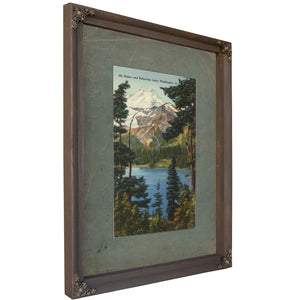 Mt Baker And Reflection Lake Washington, Bourbon frame — vintage framed wall art by Bella Frye