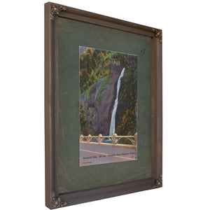 Horsetail Falls 205 Feet Columbia River Highway Oregon, Bourbon frame — vintage framed wall art by Bella Frye