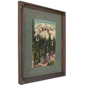 Mt Rainier And Paradise Highway Washington, Bourbon frame — vintage framed wall art by Bella Frye