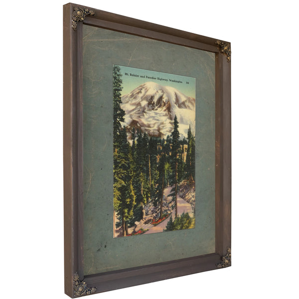 Mt Rainier And Paradise Highway Washington, Bourbon frame — vintage framed wall art by Bella Frye