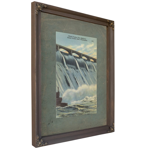 Grand Coulee Dam Spillway Grand Coulee Dam Washington, Bourbon frame — vintage framed wall art by Bella Frye