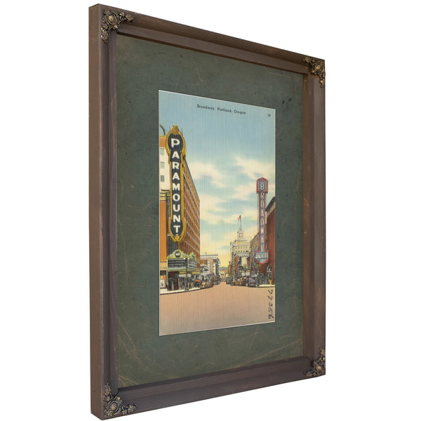 Broadway Portland Oregon, Bourbon frame — vintage framed wall art by Bella Frye