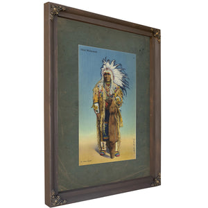 Chief Multnomah, Bourbon frame — vintage framed wall art by Bella Frye