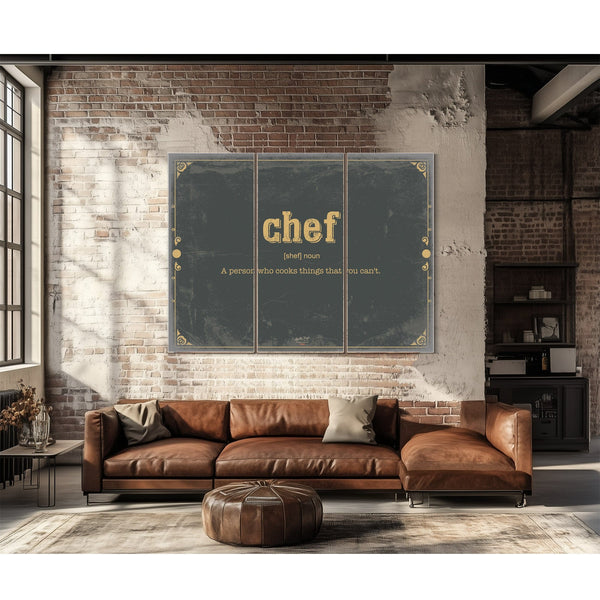 Bella Frye Home & Garden > Decor > Artwork Chef Word Definition Wall Art - Gift for Chef Dictionary Artwork
