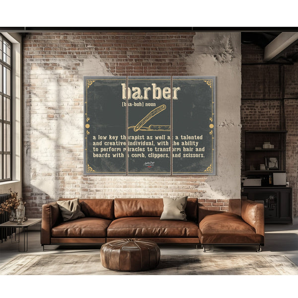 Bella Frye Home & Garden > Decor > Artwork Barber Word Definition Wall Art - Gift for Barber Dictionary Artwork