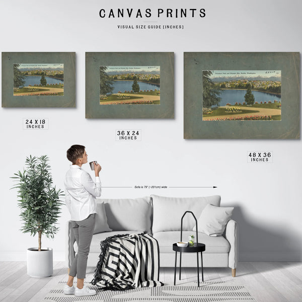 Volunteer Park And Olympic Mts Seattle Washington — vintage wall art by Bella Frye