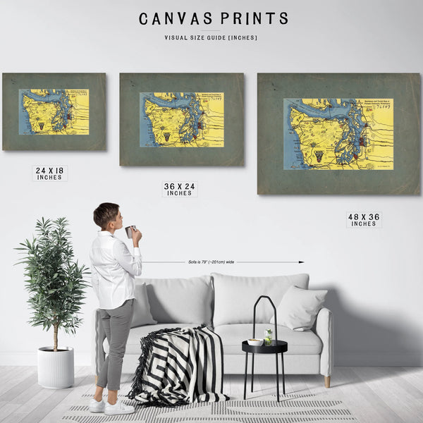 Sportsman And Tourist Map Of Olympic Peninsula Washington — vintage wall art by Bella Frye