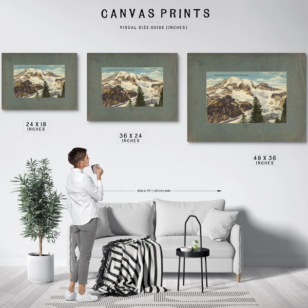 Nisqually Glacier And Mt Rainier Washington — vintage wall art by Bella Frye