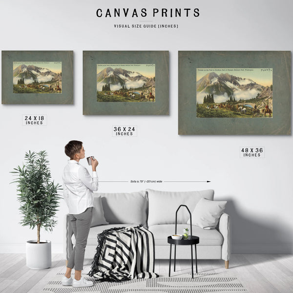 Tourist On The Trail Southern End Of Olympic National Park Washington'1 — vintage wall art by Bella Frye