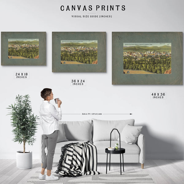 Spokane From Sunset Highway Approach To Spokane Wash — vintage wall art by Bella Frye