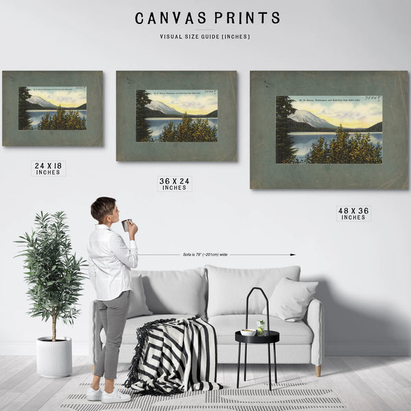 Mt St Helens Washingtonand Reflection From Spirit Lake — vintage wall art by Bella Frye