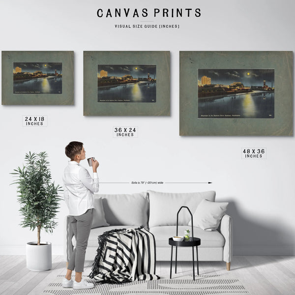 Moonlight On The Spokane River Spokane Washington — vintage wall art by Bella Frye