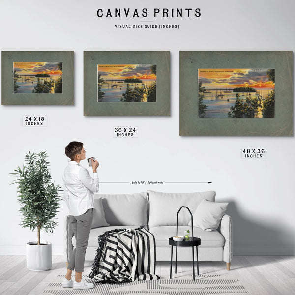 Moorage At Sunset Puget Sound Washington — vintage wall art by Bella Frye