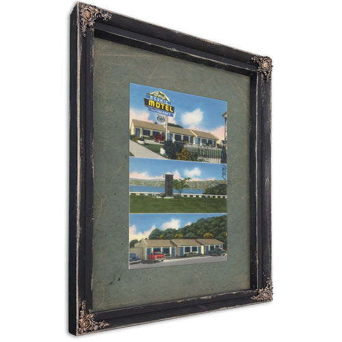 Berg's Scenic Motel, Ebony frame — vintage framed wall art by Bella Frye