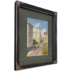 Looking North On Fifth Ave From Taylor St Portland Oregon, Ebony frame — vintage framed wall art by Bella Frye