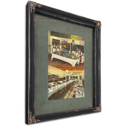 The Three Crowns Dining Room Spokane Washington, Ebony frame — vintage framed wall art by Bella Frye