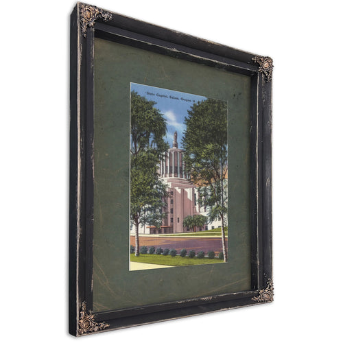 State Capitol Salem Oregon, Ebony frame — vintage framed wall art by Bella Frye