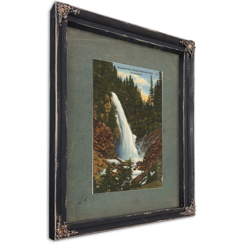 Narada Falls Rainier National Park Washington, Ebony frame — vintage framed wall art by Bella Frye