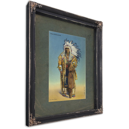 Chief Multnomah, Ebony frame — vintage framed wall art by Bella Frye