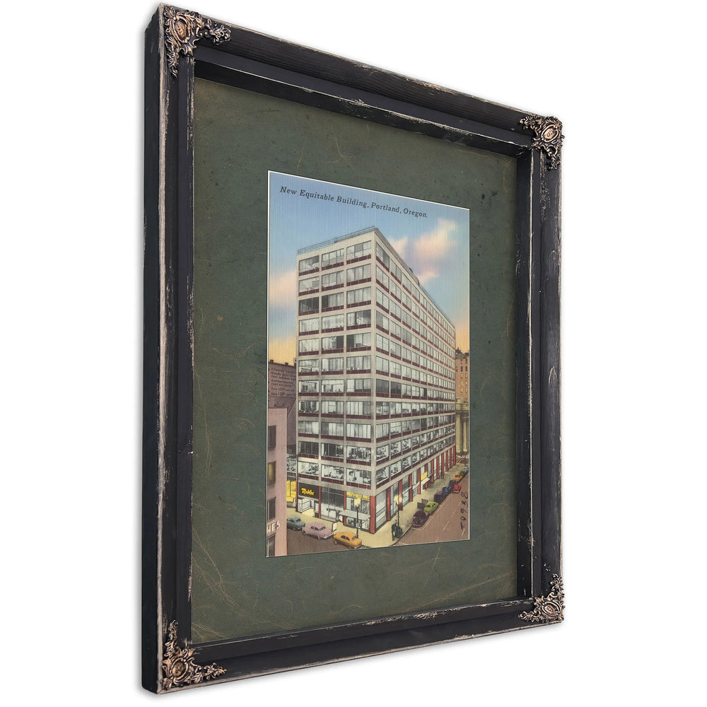 New Equitable Building Portland Oregon, Ebony frame — vintage framed wall art by Bella Frye