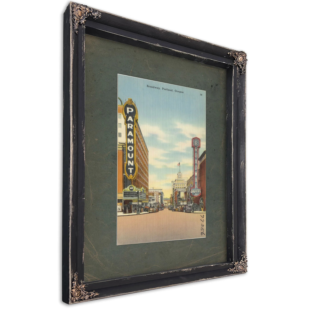 Broadway Portland Oregon, Ebony frame — vintage framed wall art by Bella Frye