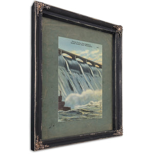 Grand Coulee Dam Spillway Grand Coulee Dam Washington, Ebony frame — vintage framed wall art by Bella Frye