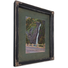 Horsetail Falls 205 Feet Columbia River Highway Oregon, Ebony frame — vintage framed wall art by Bella Frye