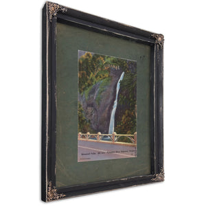 Horsetail Falls 205 Feet Columbia River Highway Oregon, Ebony frame — vintage framed wall art by Bella Frye