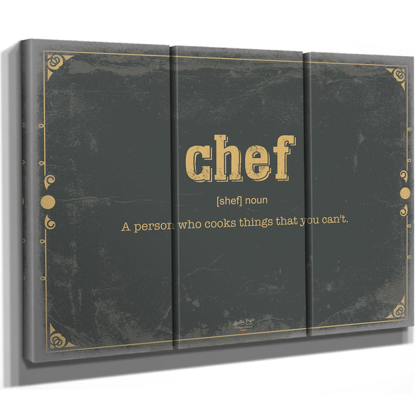 Bella Frye Home & Garden > Decor > Artwork Chef Word Definition Wall Art - Gift for Chef Dictionary Artwork
