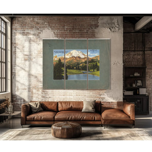 Mt Rainier From Tipsoo Lake At Chinook Pass Washington — vintage wall art by Bella Frye