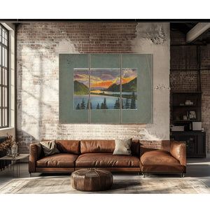 Sunset On The Columbia River Washington — vintage wall art by Bella Frye