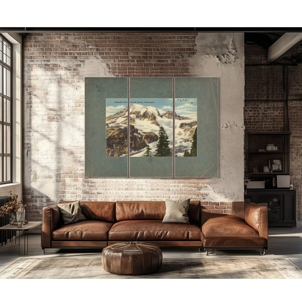 Nisqually Glacier And Mt Rainier Washington — vintage wall art by Bella Frye