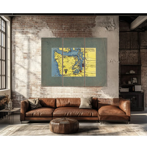 Sportsman And Tourist Map Of Olympic Peninsula Washington — vintage wall art by Bella Frye