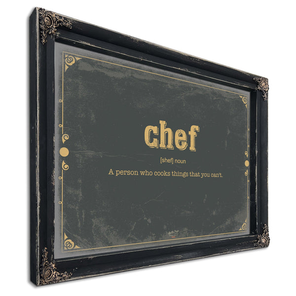 Bella Frye Home & Garden > Decor > Artwork Chef Word Definition Wall Art - Gift for Chef Dictionary Artwork