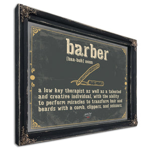 Bella Frye Home & Garden > Decor > Artwork Barber Word Definition Wall Art - Gift for Barber Dictionary Artwork