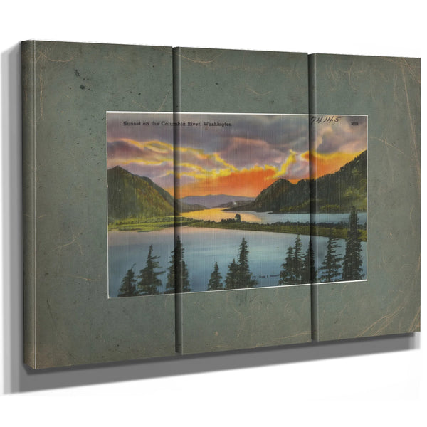 Sunset On The Columbia River Washington — vintage wall art by Bella Frye