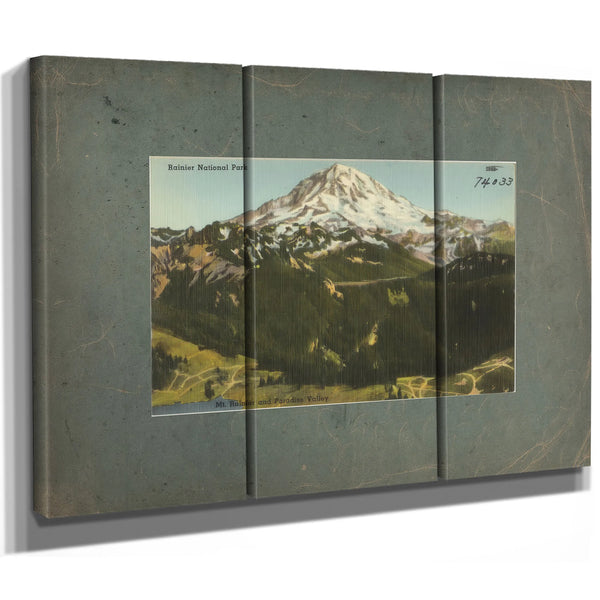 Rainier National Park Mt Rainier And Paradise Valley'2 — vintage wall art by Bella Frye
