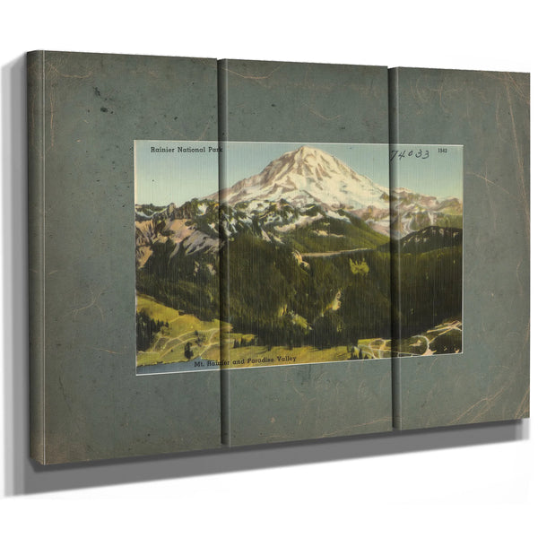 Rainier National Park Mt Rainier And Paradise Valley Washington'1 — vintage wall art by Bella Frye