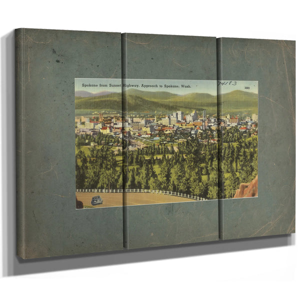 Spokane From Sunset Highway Approach To Spokane Wash — vintage wall art by Bella Frye