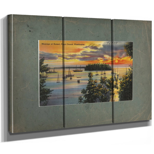 Moorage At Sunset Puget Sound Washington — vintage wall art by Bella Frye