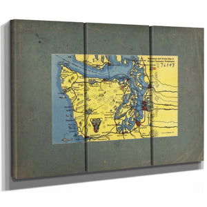 Sportsman And Tourist Map Of Olympic Peninsula Washington — vintage wall art by Bella Frye