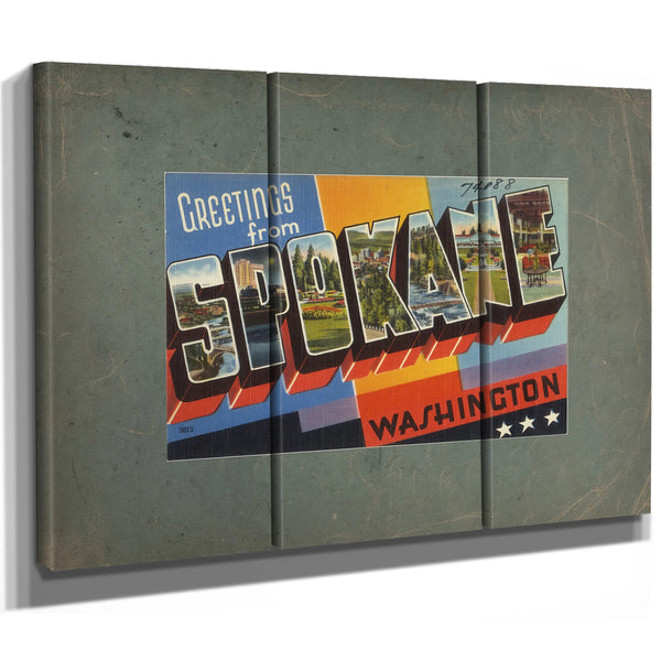 Greetings From Spokane Washington — vintage wall art by Bella Frye
